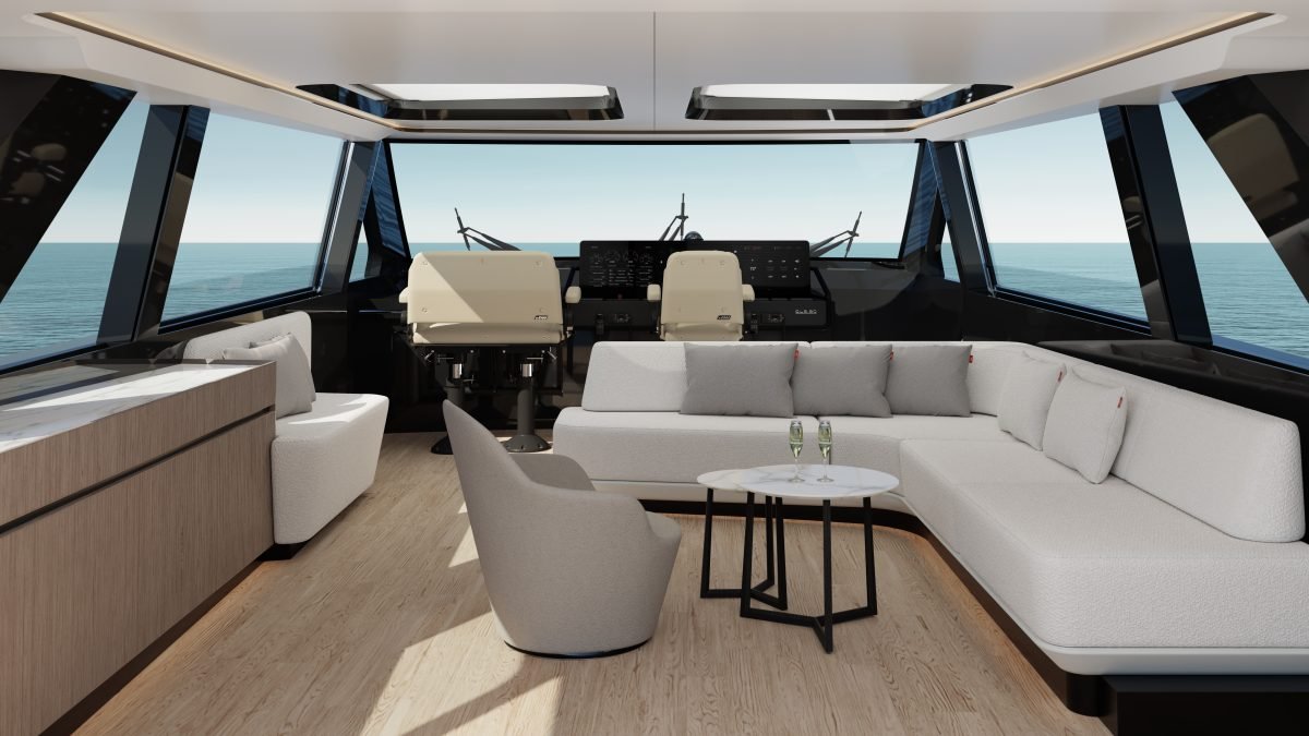 CL Yachts - CLB80 interior sky lounge