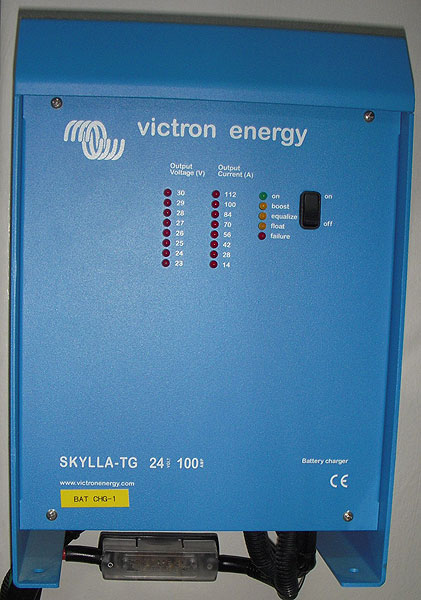 A dedicated battery charger can be used in tandem with an inverter
