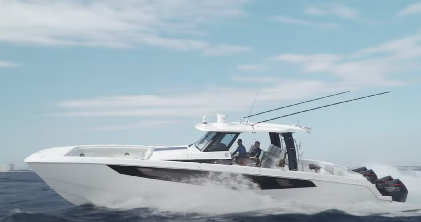 Aquila 47 Molokai outfitted with optional quad Mercury V10, 400-hp outboards