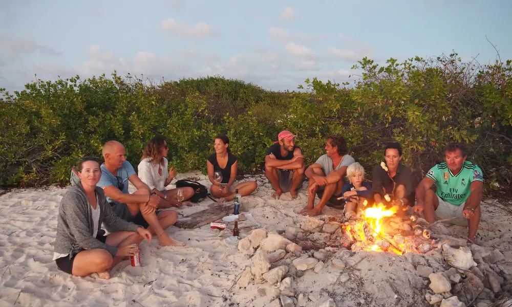 Evening bonfire in Spanish Point Barbuda
