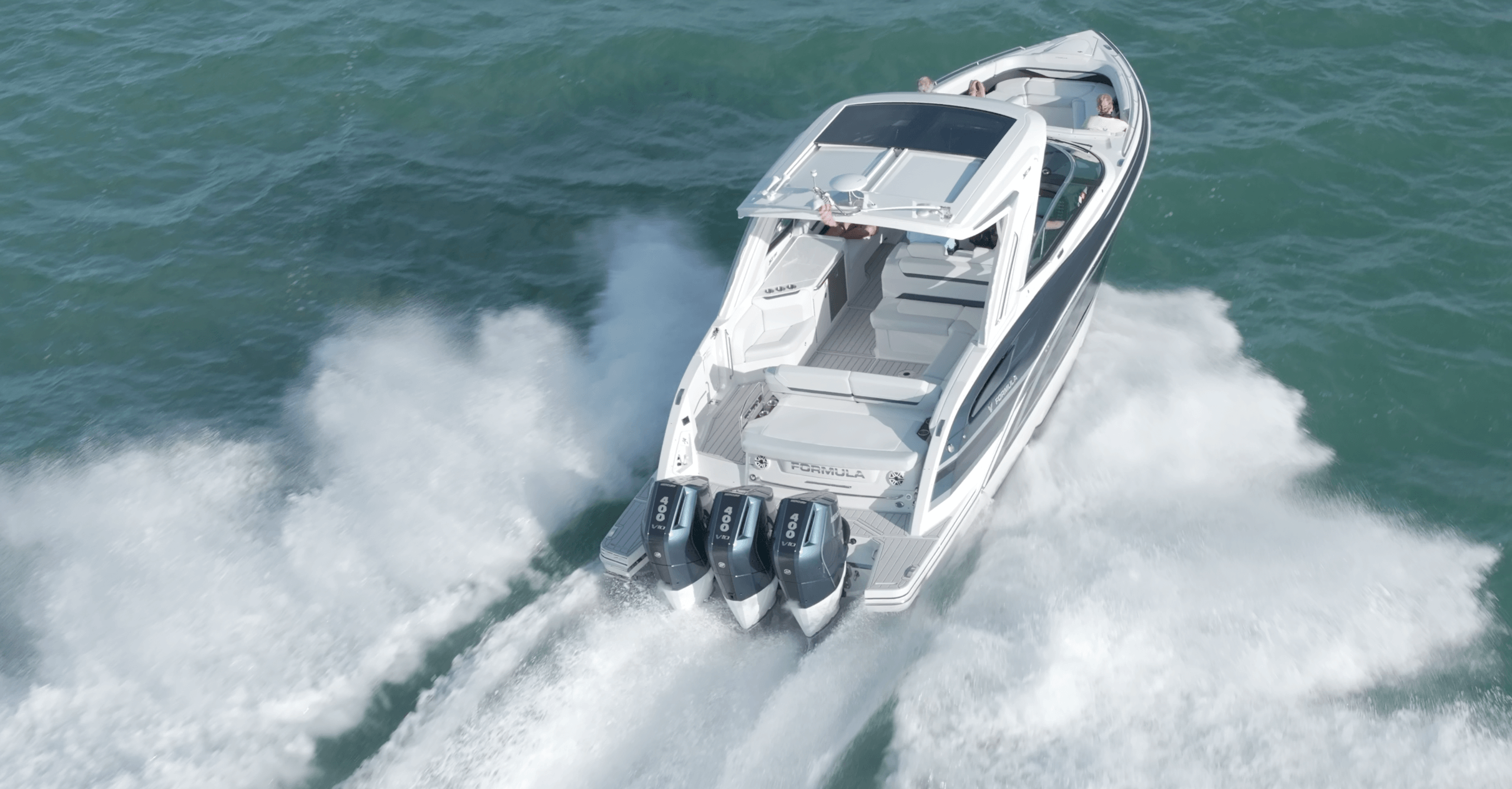 Formula 360 CBR OB anchored at sunset