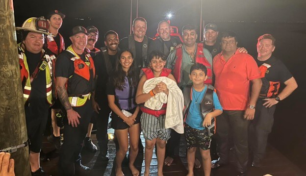 Group of people in life jackets
