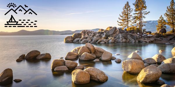 Lake Tahoe  large rocks