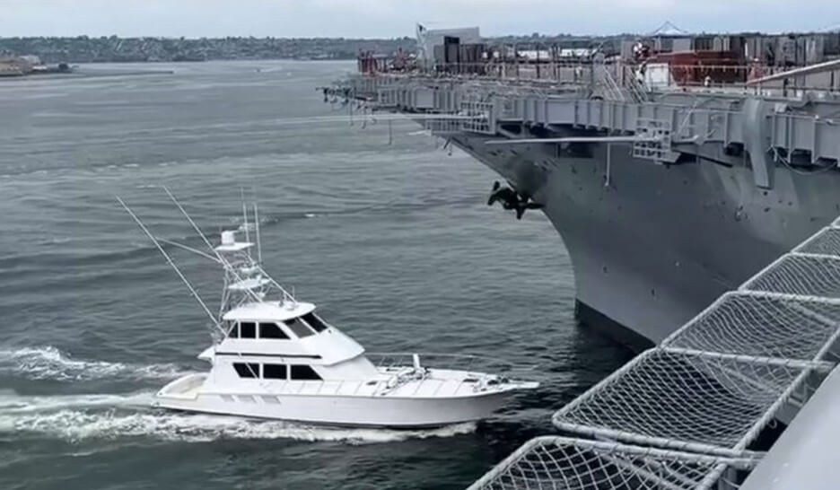 A boat ‘veered off course’ before crashing into the historic USS Midway in San Diego