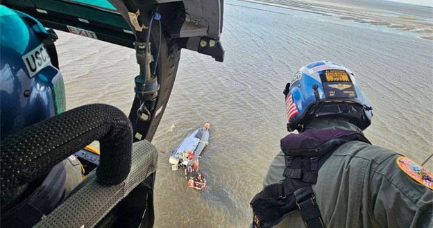 One person was airlifted and two others rescued by boat after running aground off South Carolina