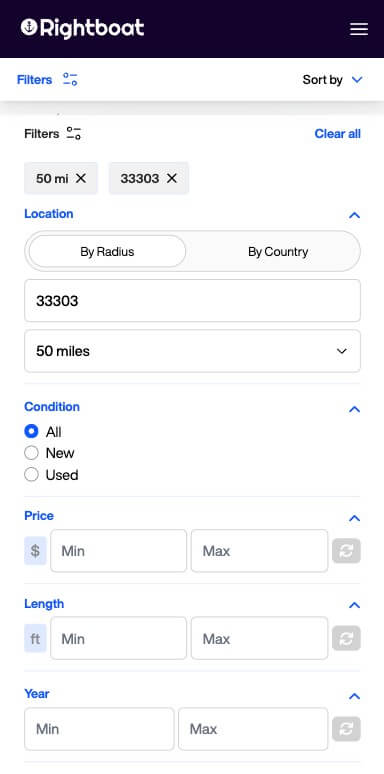 Screentshot of the Geo search filter option