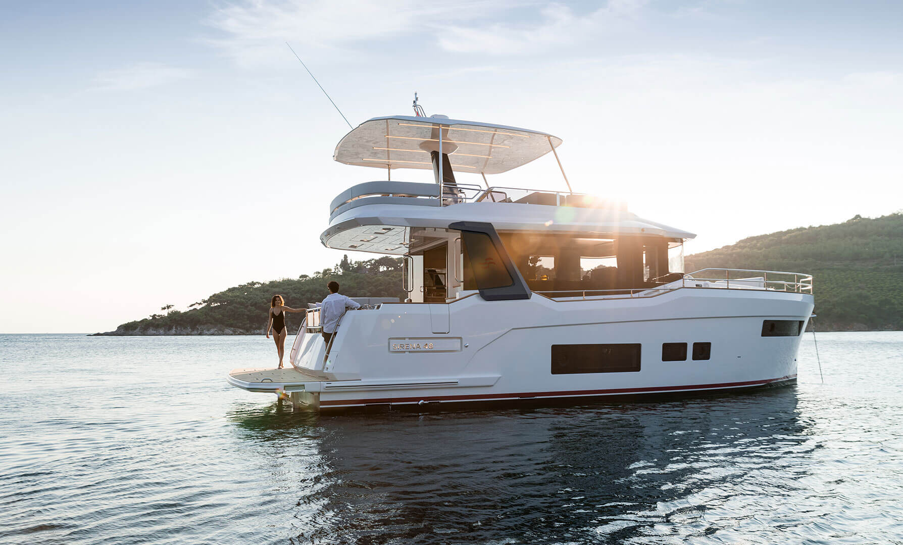 Sirena 48 on calm waters