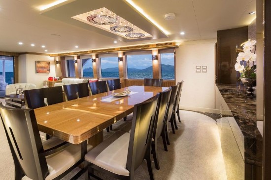 Cheoy Lee Global 104 Yacht Formal Dining Area