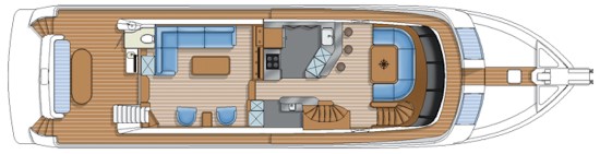 Hampton Yachts Endurance 720 Skylounge LRC layout