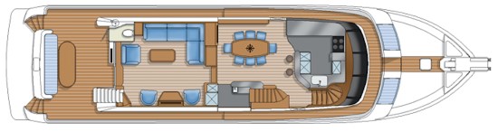 Hampton Yachts Endurance 720 Skylounge LRC main deck