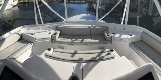 Hatteras GT 70 helm seating area