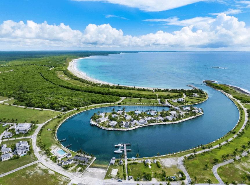 aerial view of harbor