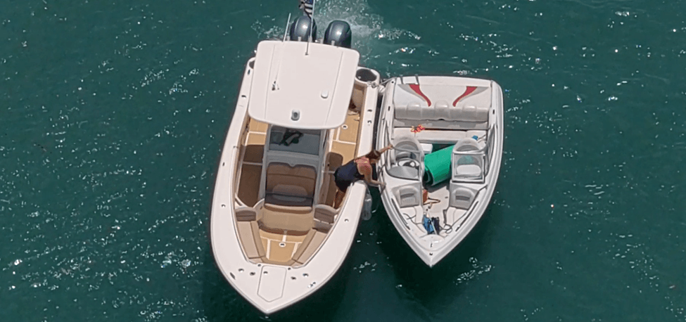 Two boats in the ocean