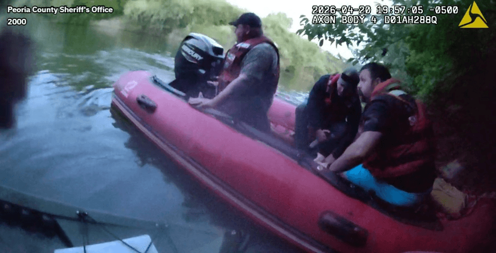 Rescue crew in a kayak
