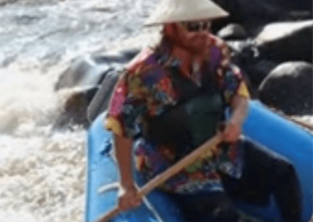 A man in a raft.