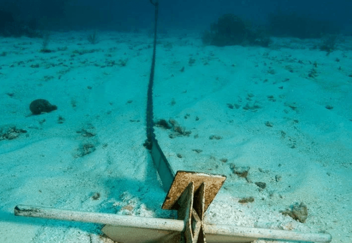 anchor on ocean floor