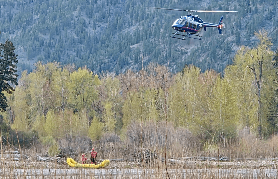 Helicopter looking for a missing person.
