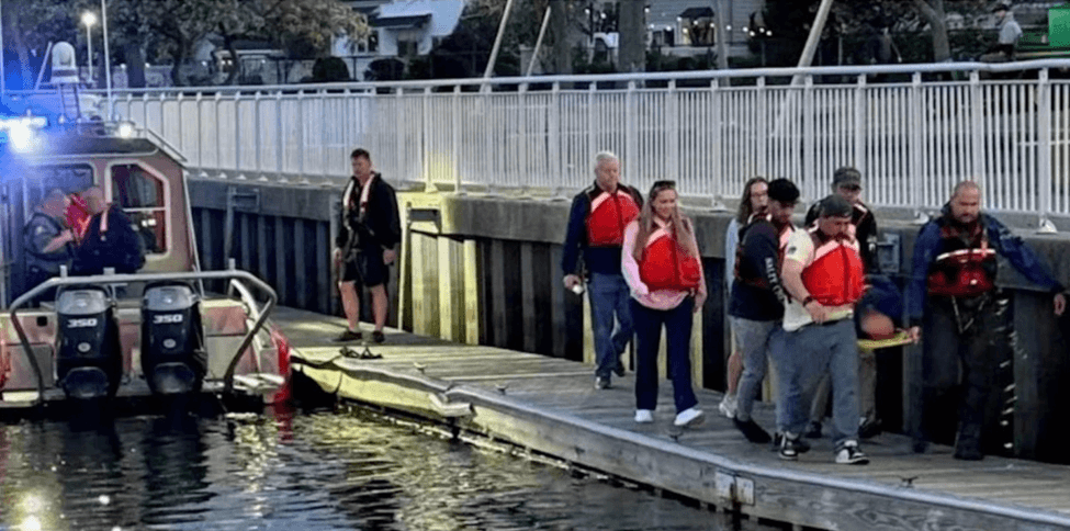 A man being rescued