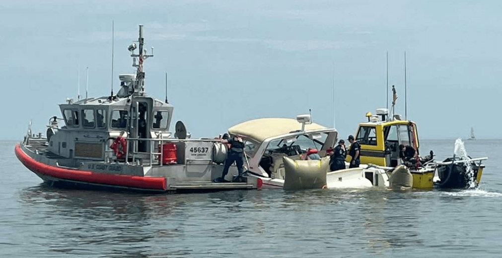 Several boats assisting boaters