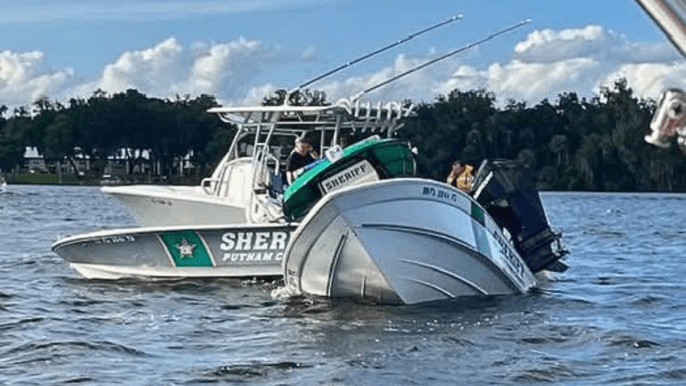 Sheriff boats crashed in water