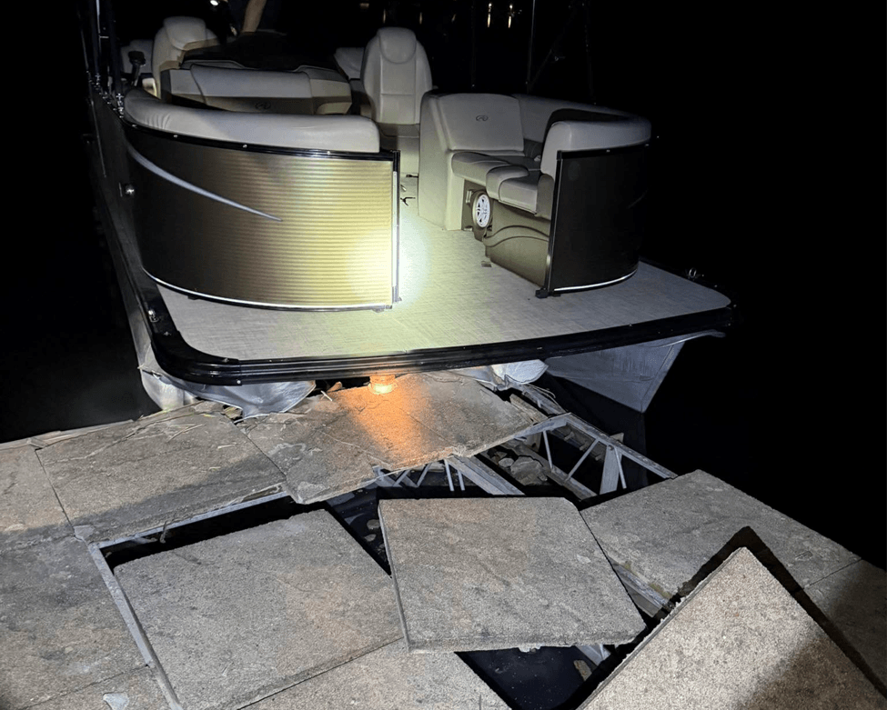 Boat crashed into a dock