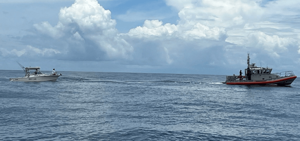 Two boats in the ocean