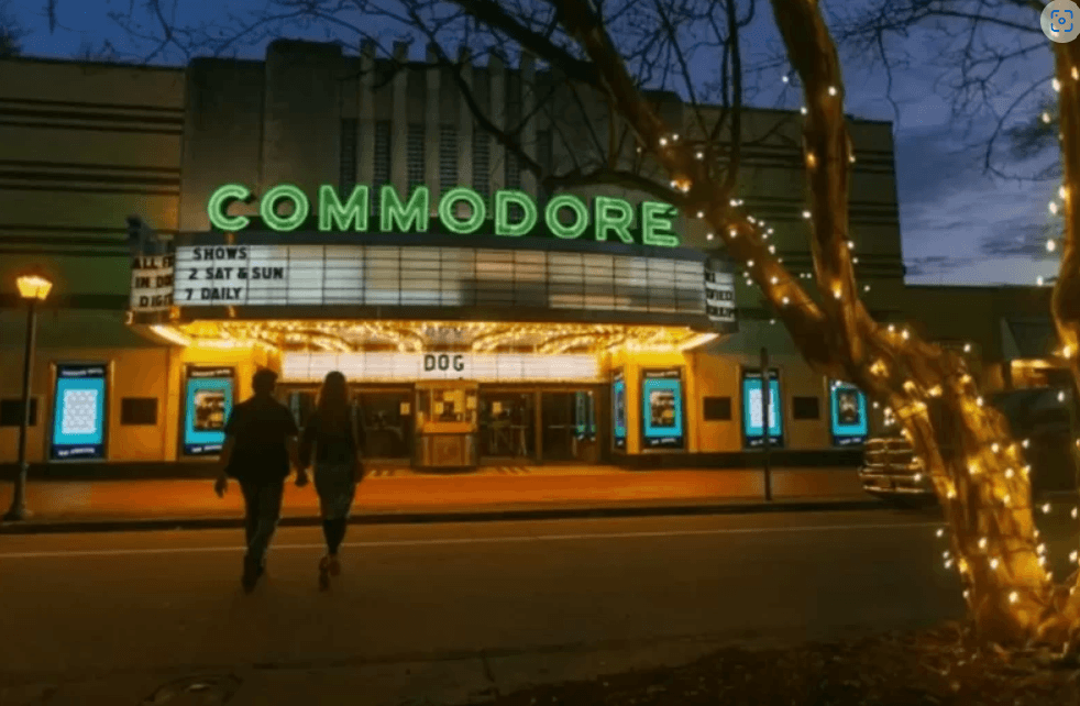 people outside a movie theater