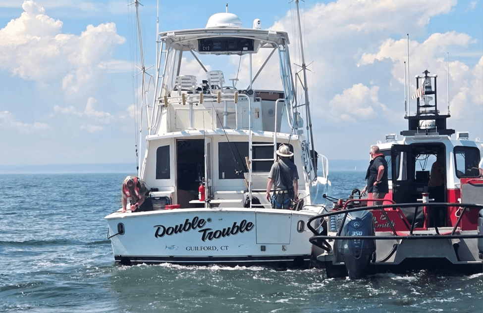A pic of a boat named Double Trouble