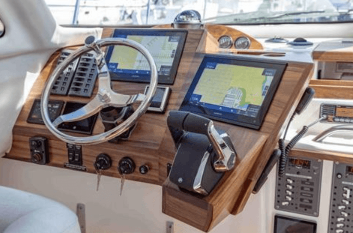 helm of the Aspen C110 Catamaran