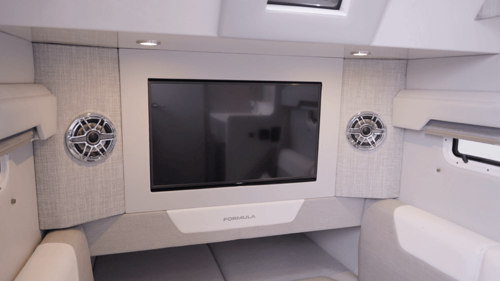 large screen tv on the Formula 387 CCF