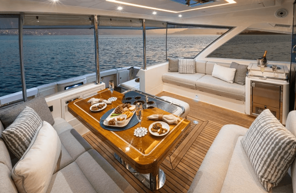 seating area on the Riviera 645 SUV II Series