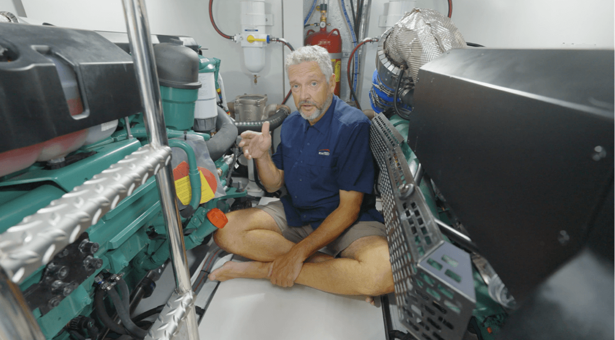 Good access inboard to filters, oil fill ports and dipsticks