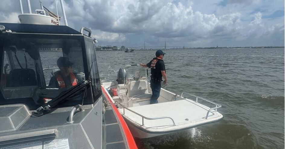 Coast Guard boarding a boat