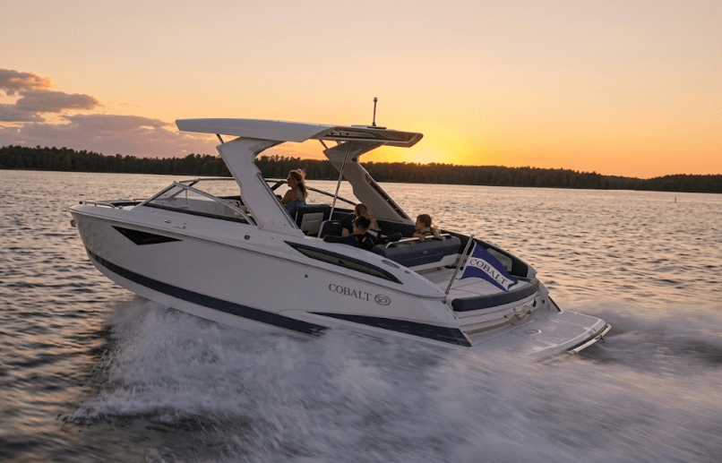 cobalt boat running on water