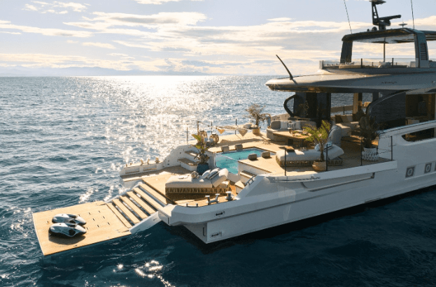 The Pool Deck of the Azimut Seadeck 9 