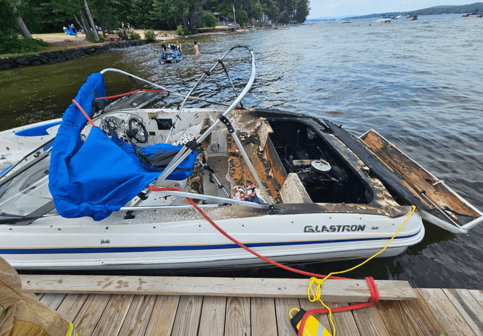 A pic of a burned boat