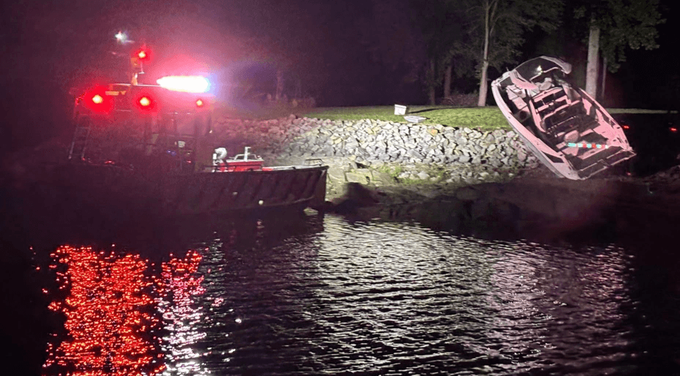 Boat grounded on land