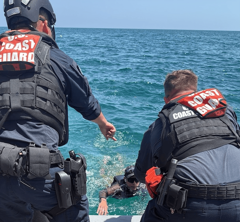 Coast Guard helping a boater