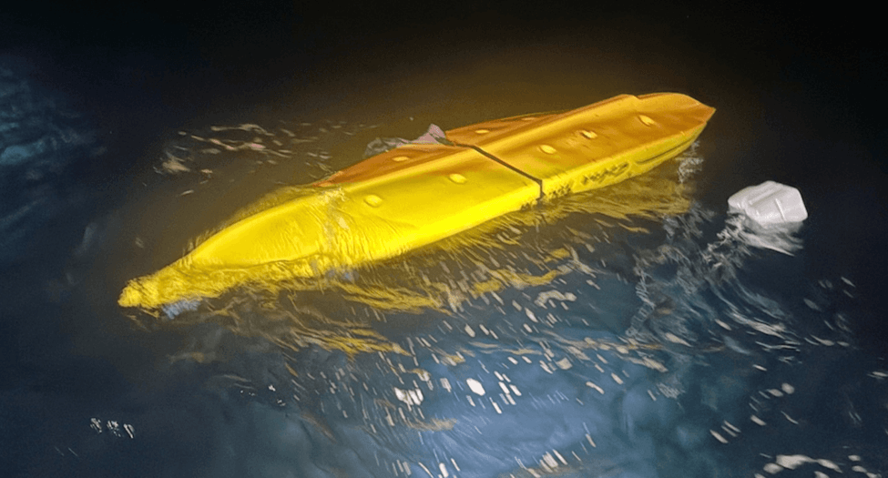 Flipped over Kayak