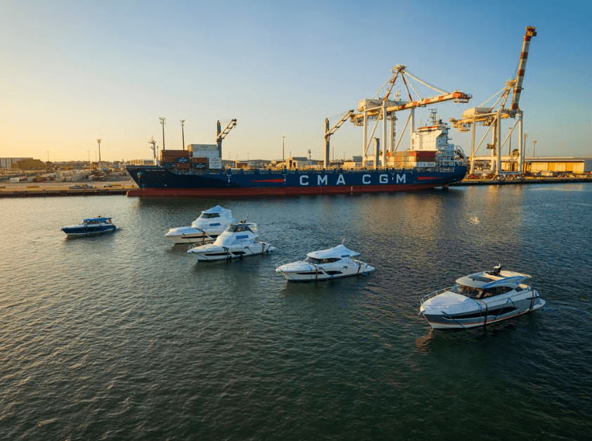 Riviera Yachts being transported to US