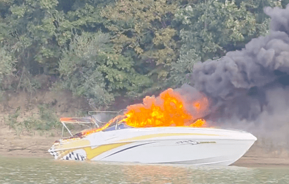 Boat on fire