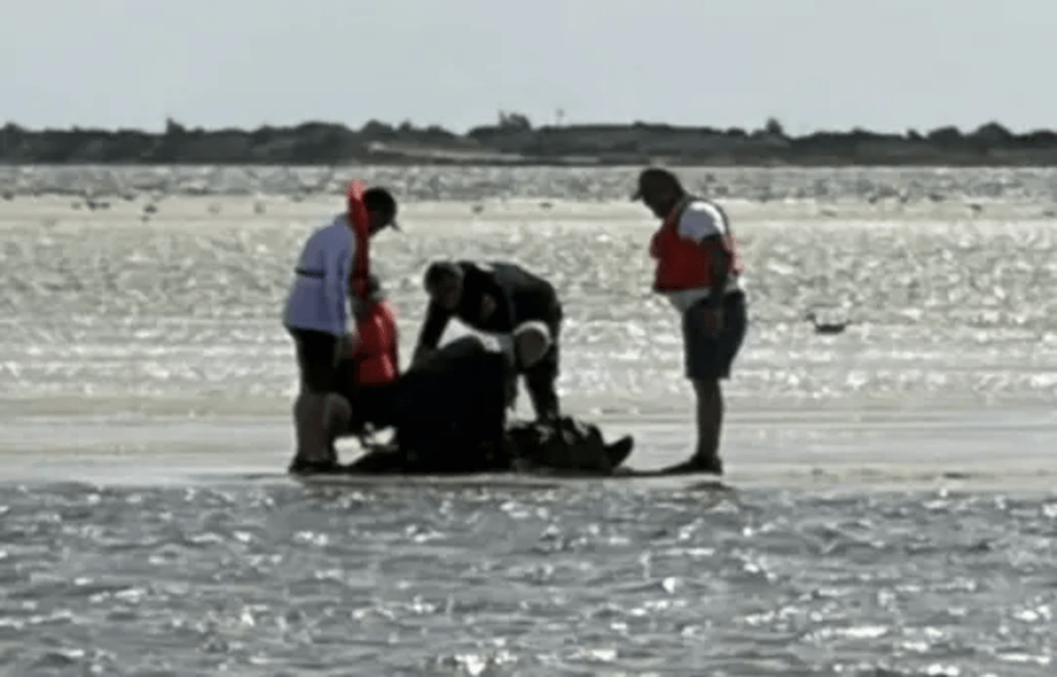 A man being rescued