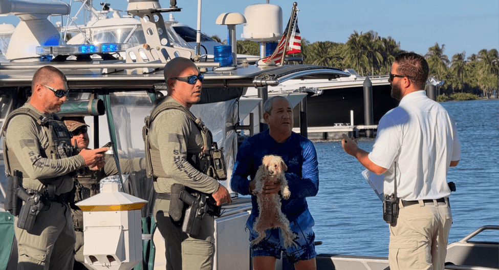 Rescue crew at the dock