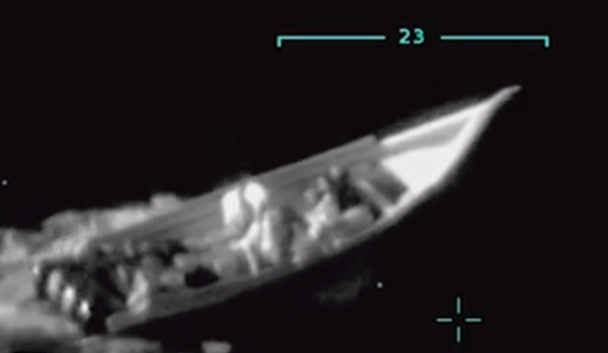 Venezulean Panga though night vision lens