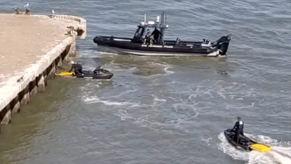 Two jet ski's in the Bay.