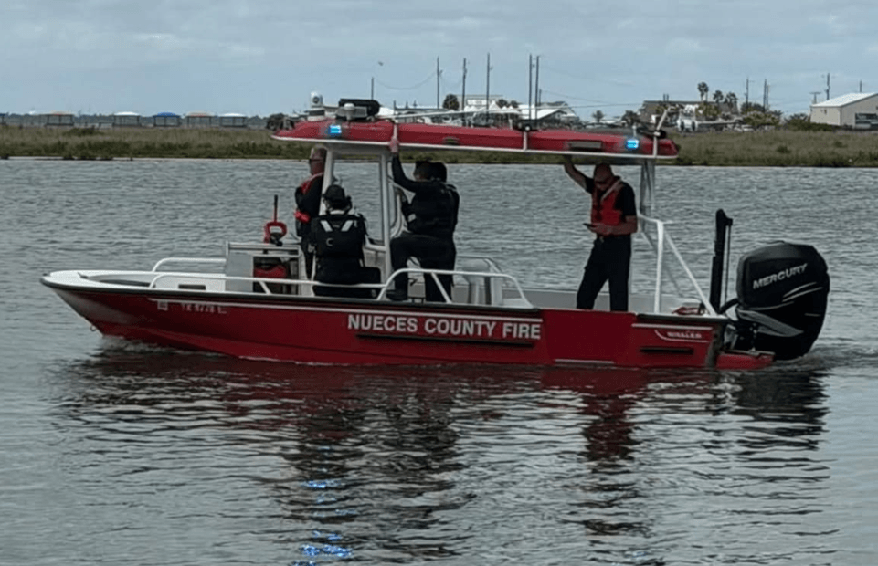 Picture of a fire rescue crew on their boat