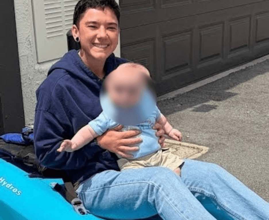 A picture of a woman and a baby