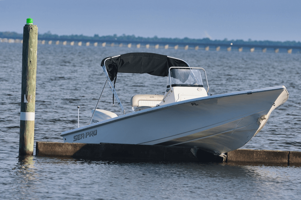 Boat hitting a seawall
