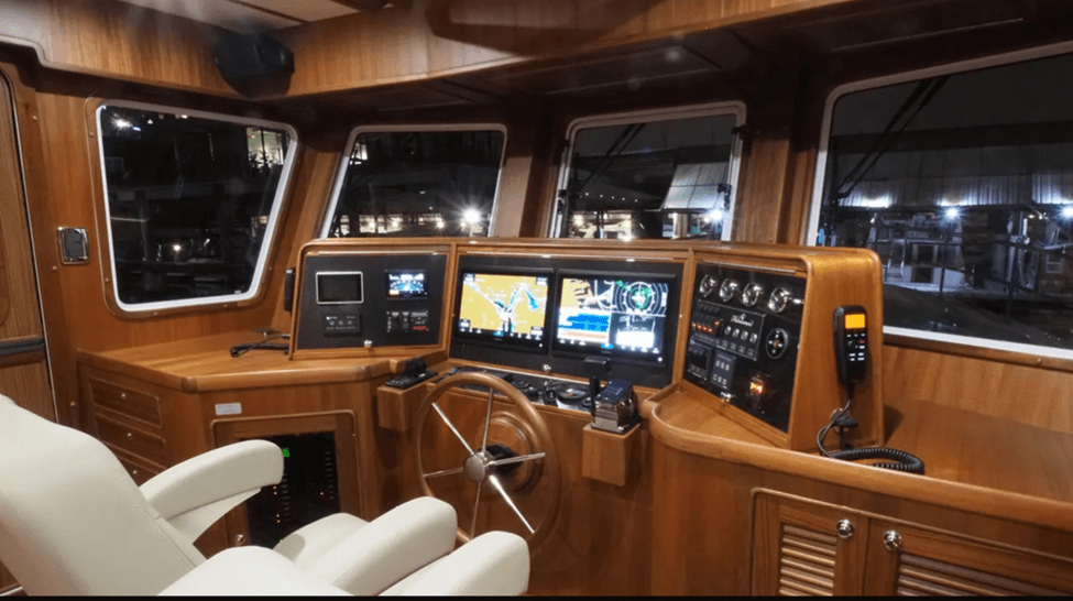 Propulsion control systems and steering are another critical safety aspect of the new ABYC standard. (Helmsman Trawlers)
