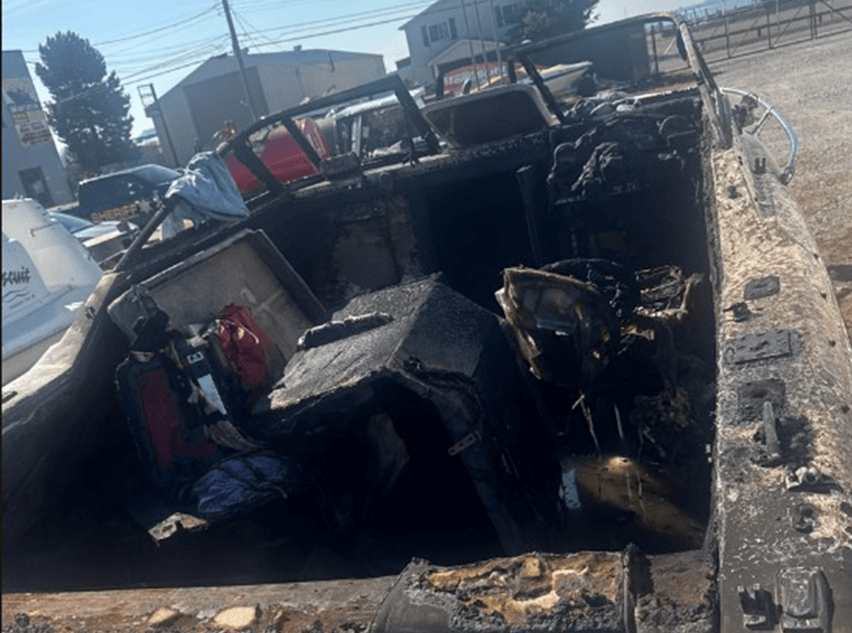Burned Boat on Land